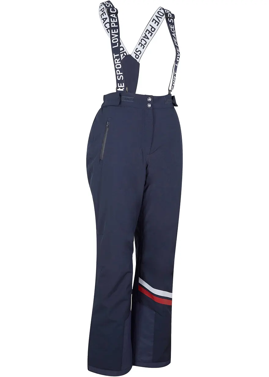 Ski Funktions-Thermohose mit abnehmbaren Trägern, wasserdicht, Straight