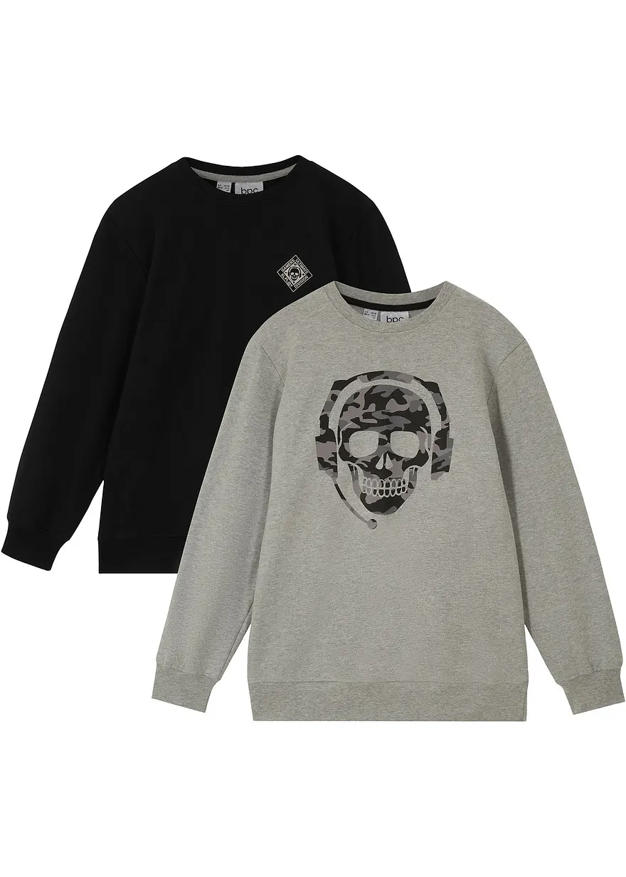 Sweatshirt aus weichem Baumwoll-Mix (2er Pack)