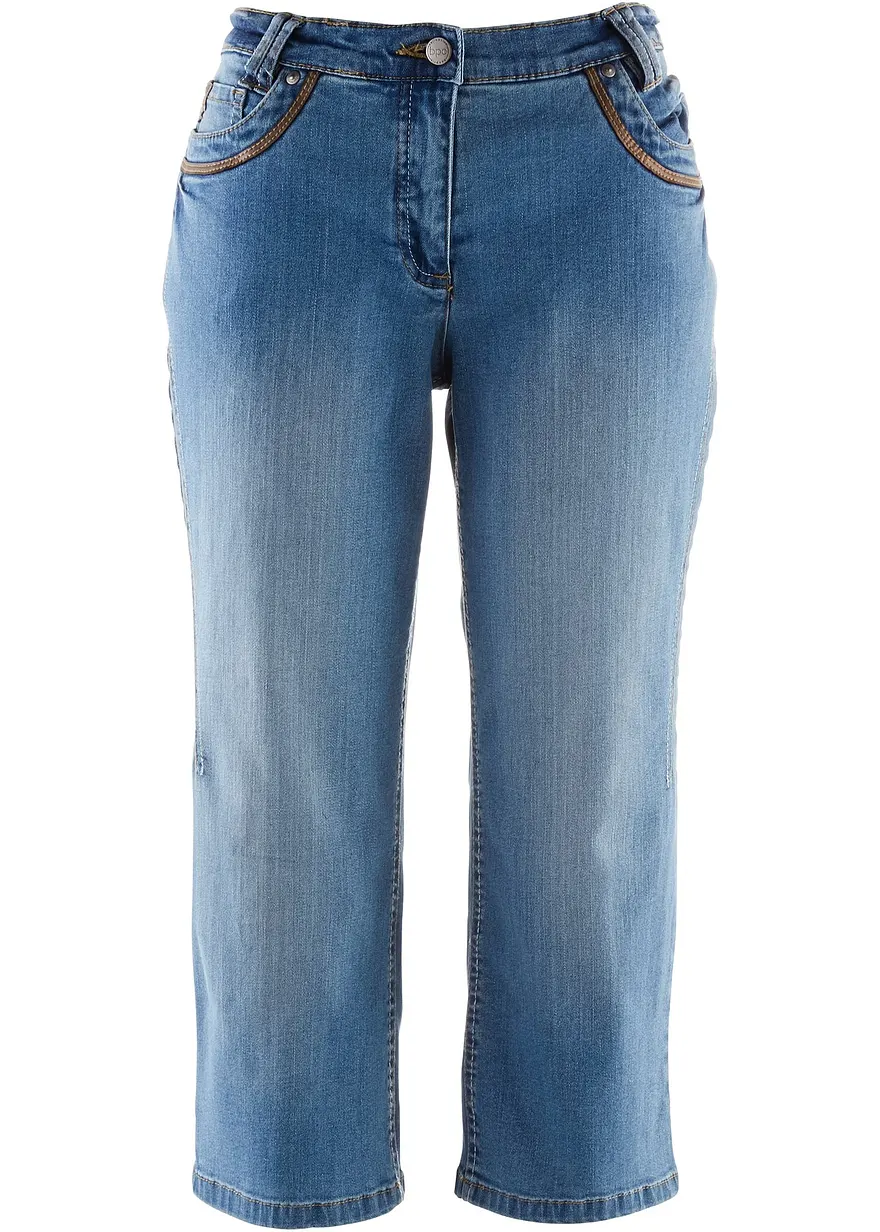 Capri Slim Fit Jeans, Mid Waist