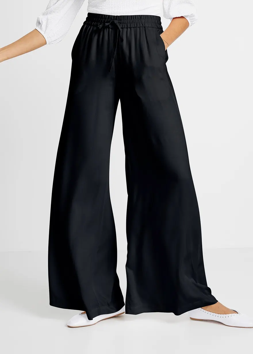 Marlenehose aus leicht glänzender Viskose