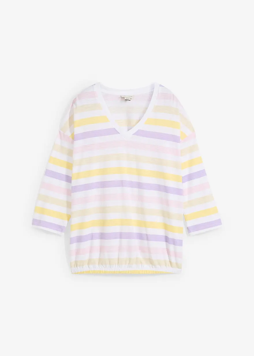 Slub-Shirt aus Bio-Baumwolle, 3/4 Arm