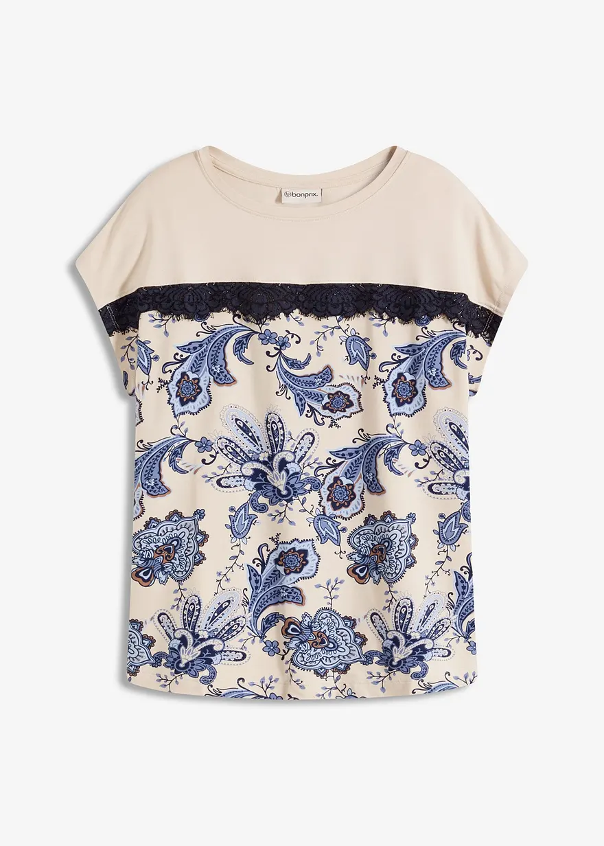 Oversize Shirt mit Spitzenband