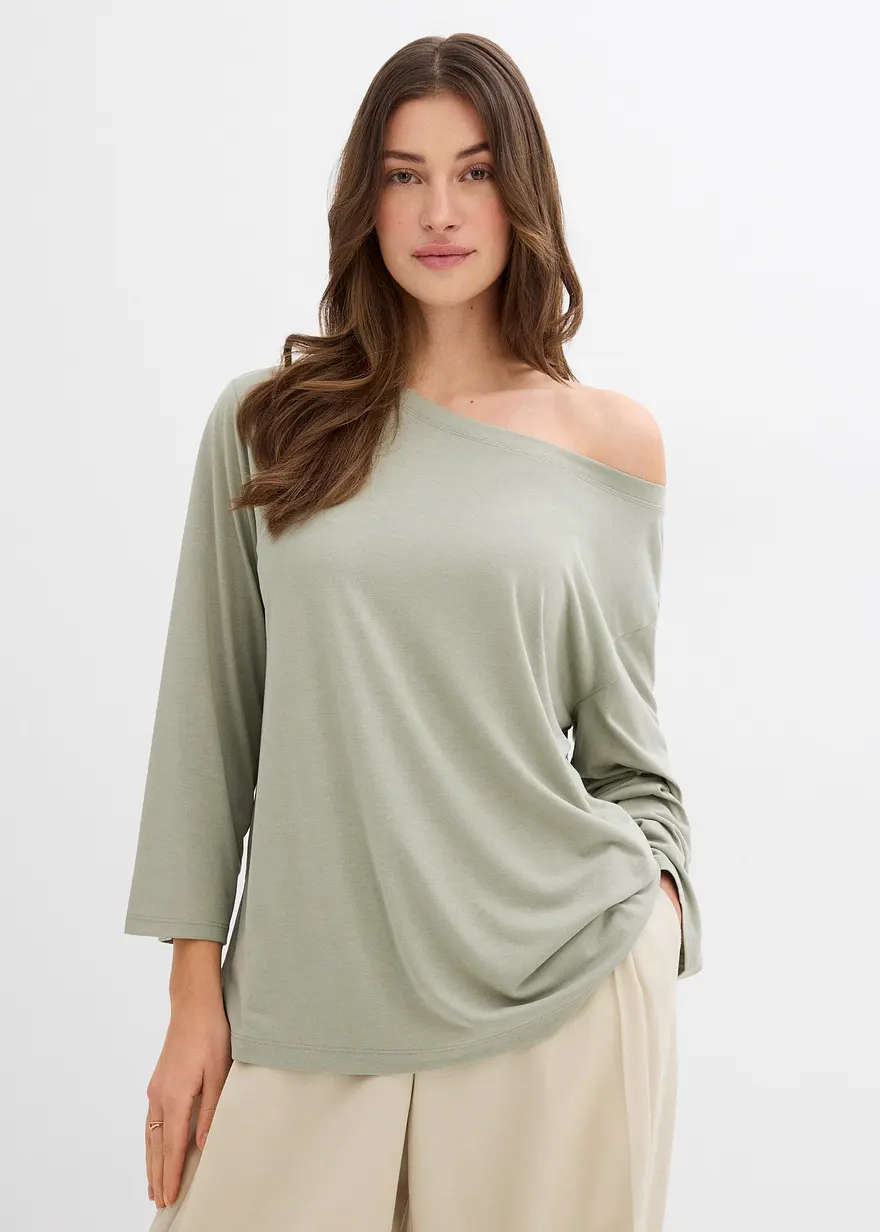 Off-Shoulder-Shirt aus softem Modal-Mix