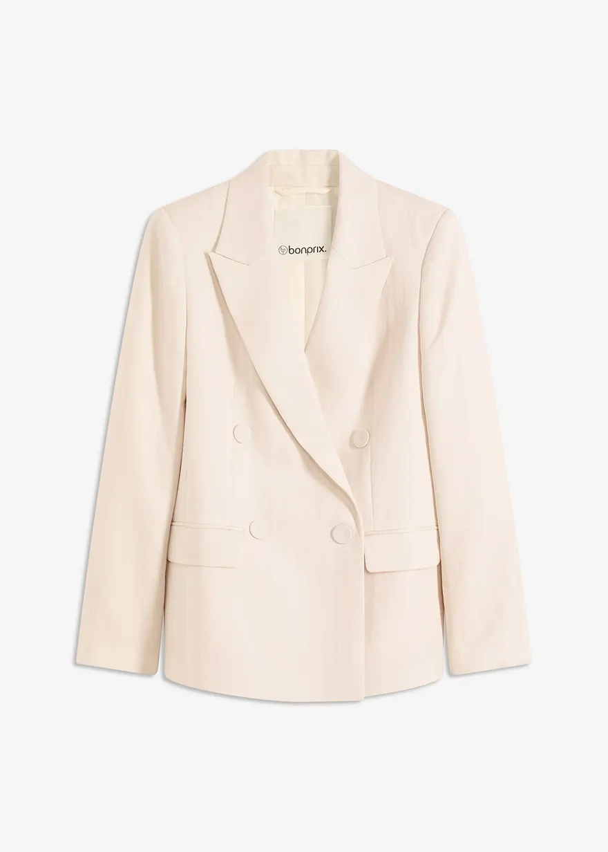 Blazer mit Lyocell im Crinklelook