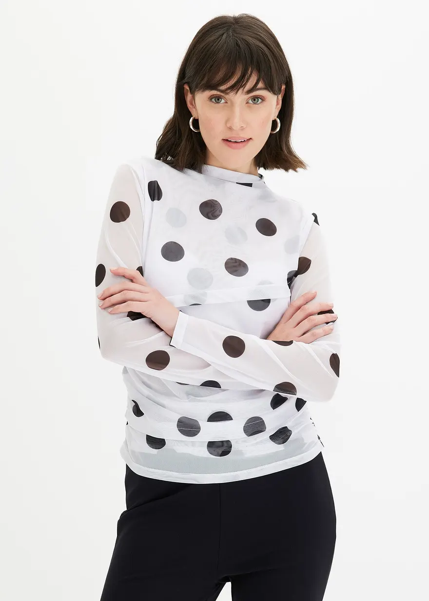 Langarmshirt aus zartem Mesh