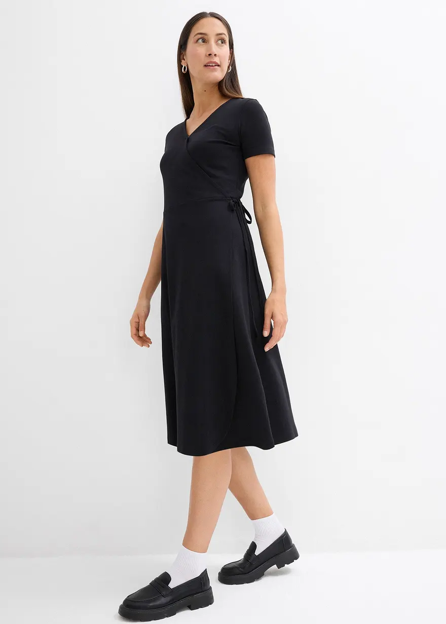 Jerseykleid mit Wickeldetail