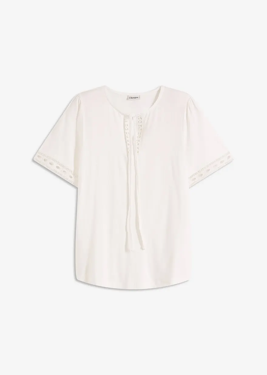 Shirt-Tunika mit Spitzenband