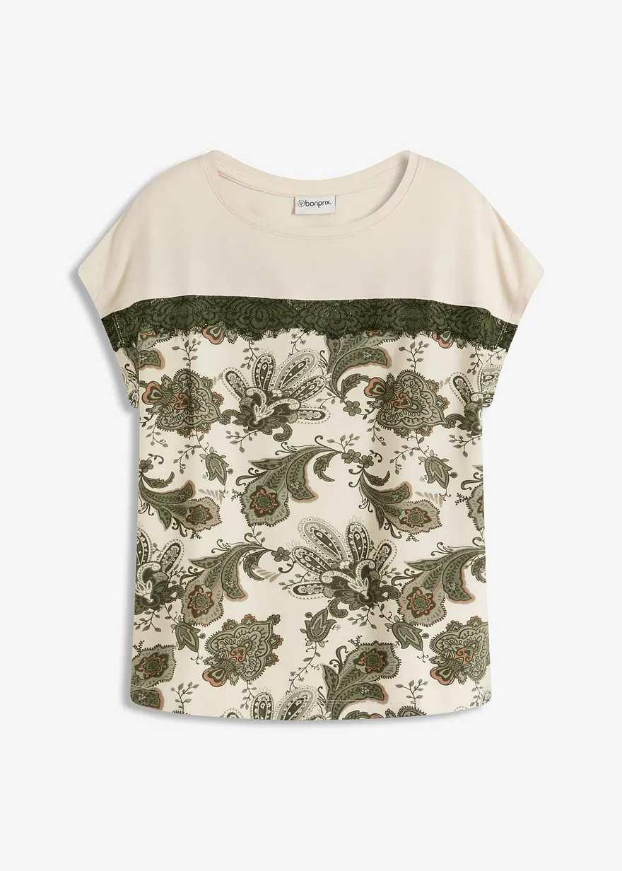 Oversize Shirt mit Spitzenband