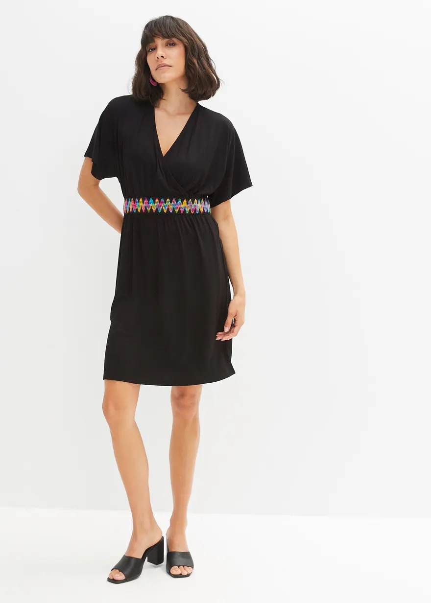 Jerseykleid mit dekorativem Tape