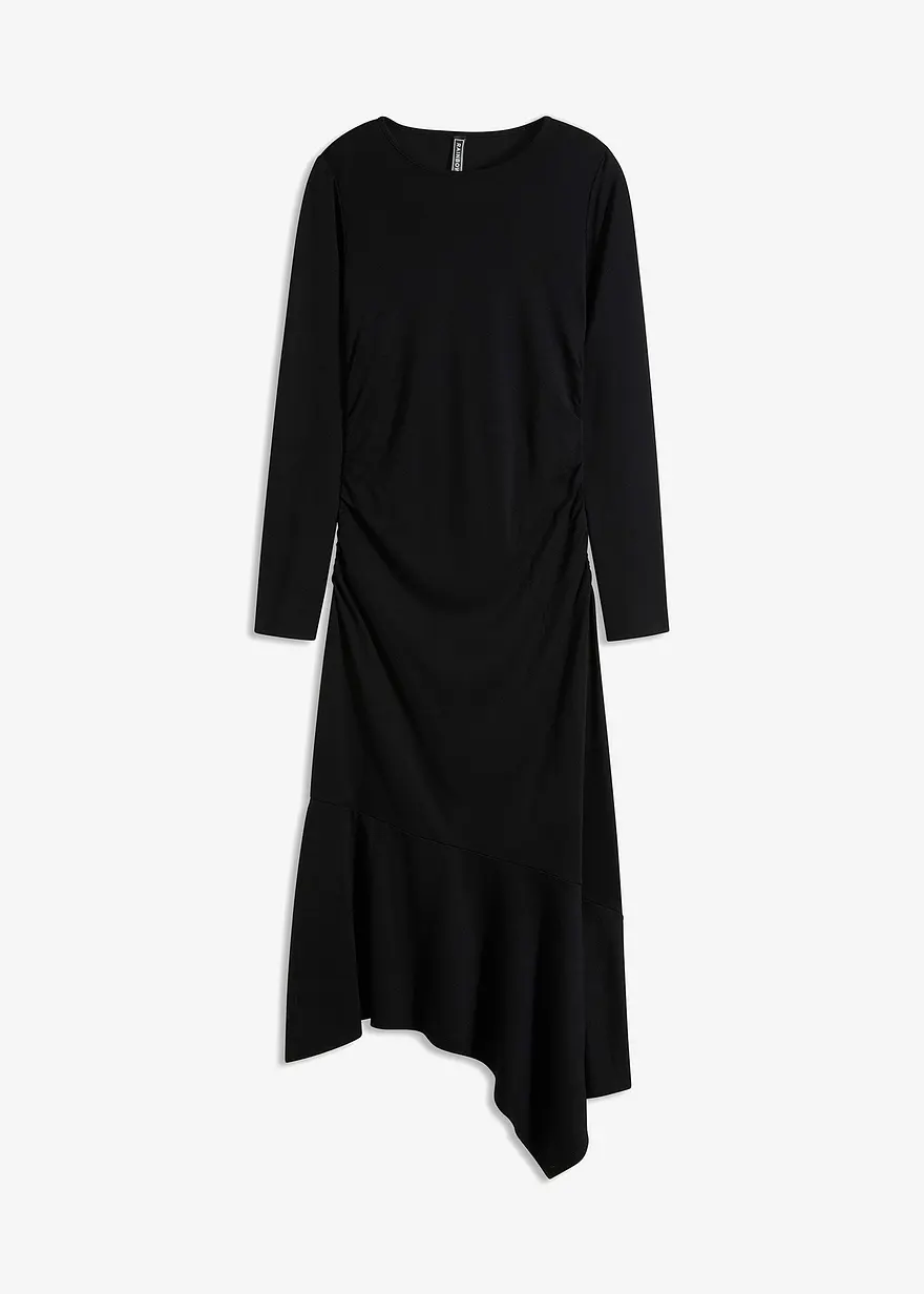 Jerseykleid mit asymmetrischem Saum