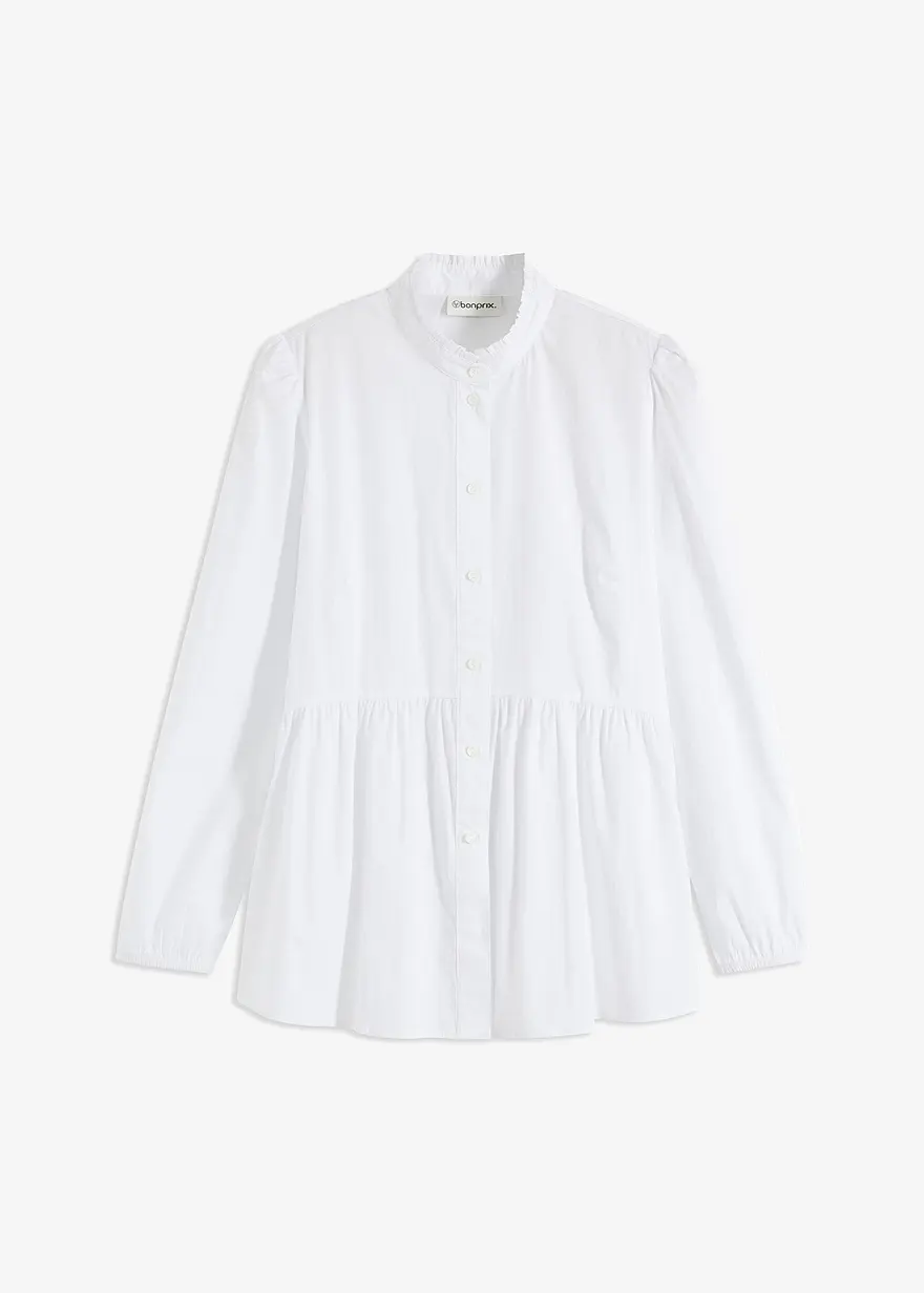 Longbluse mit Raffung