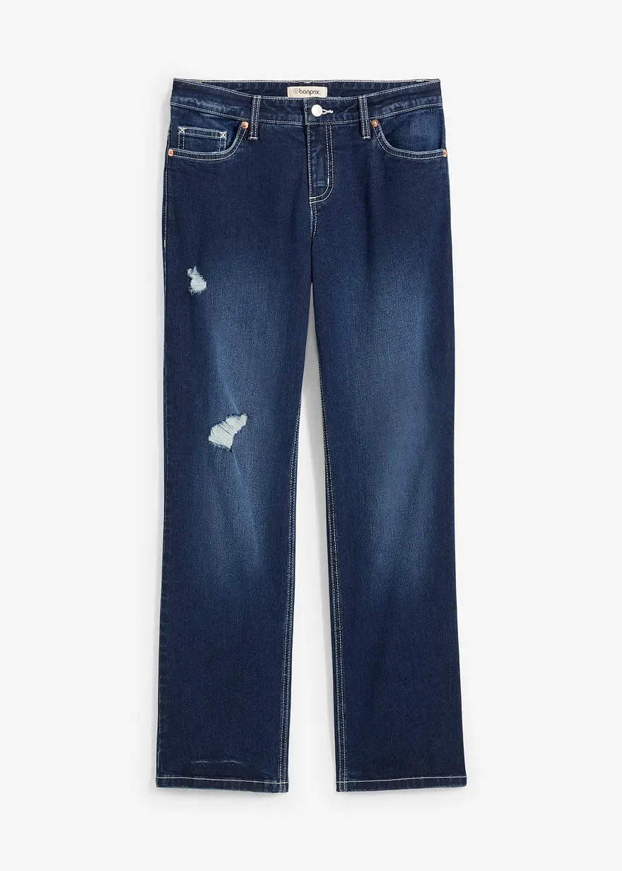 Straight-Jeans, Mid Waist, cropped