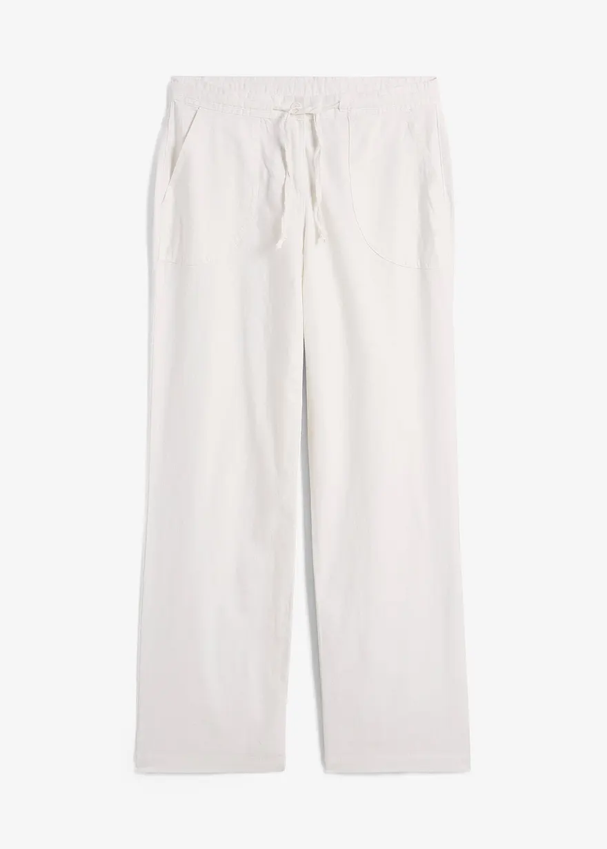 Leinen-Hose mit weitem Bein
