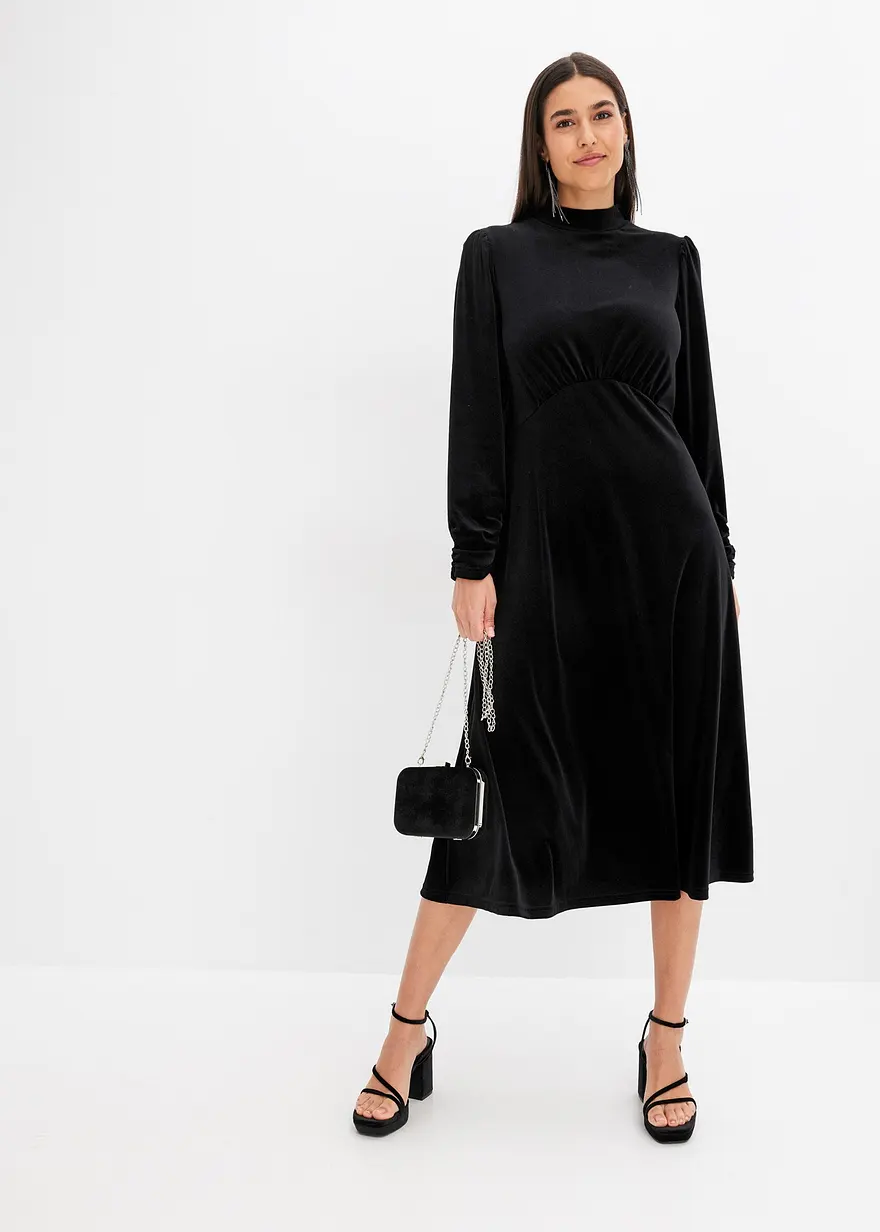 Midikleid aus softem Samt