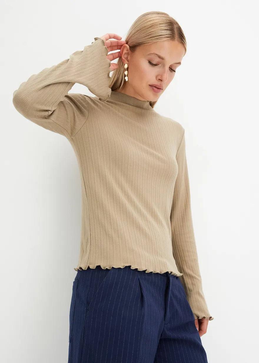 Geripptes Langarmshirt