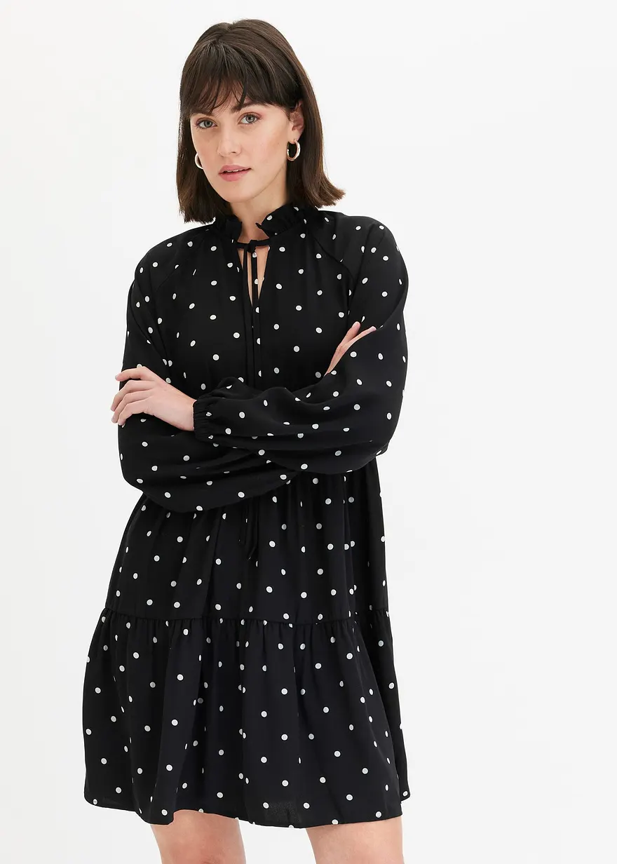 Tunika-Kleid aus strukturiertem Crêpe