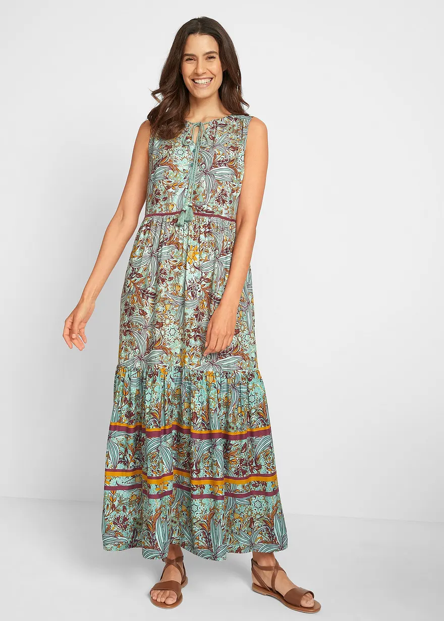 Maxi Web-Kleid aus Viskose