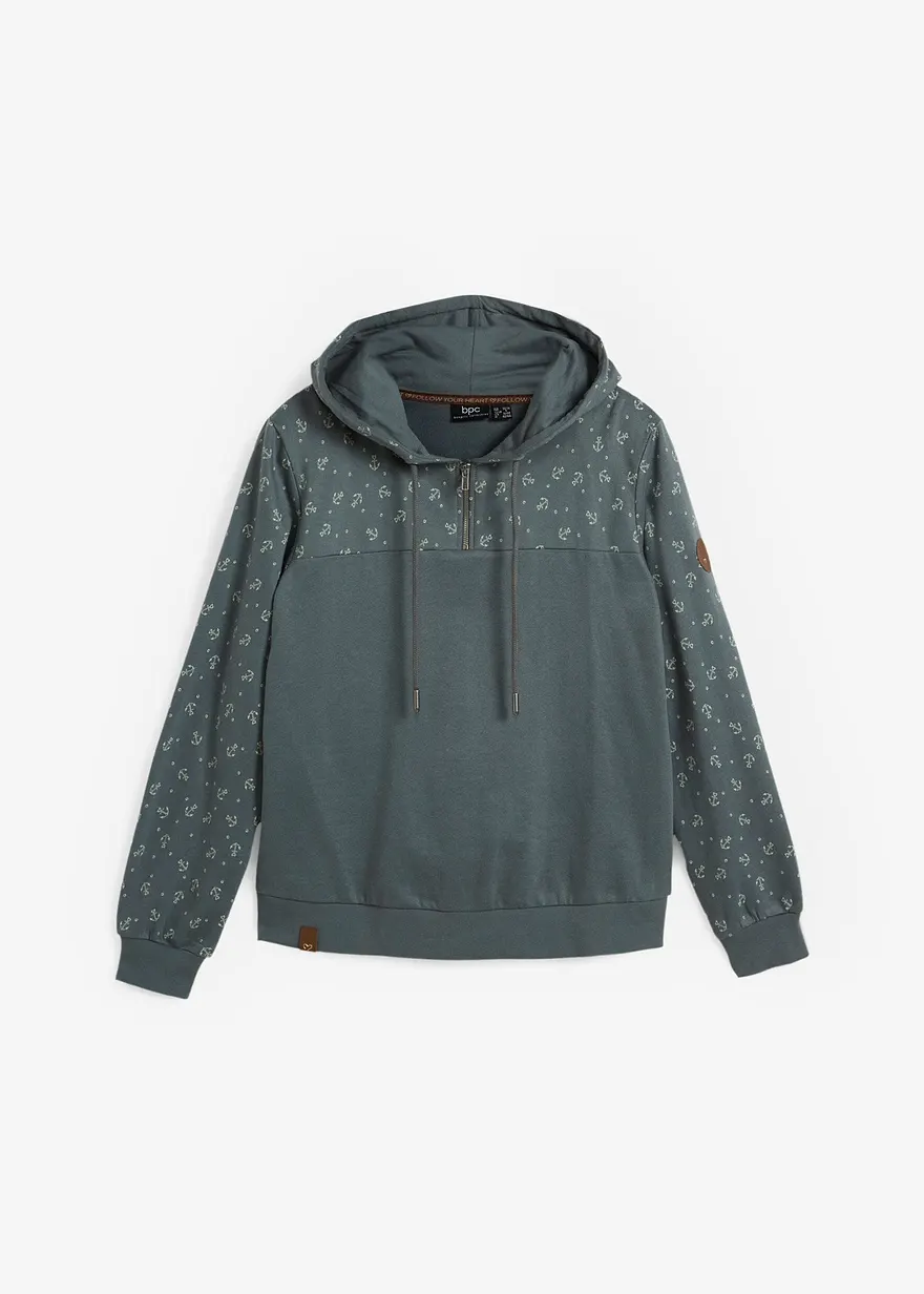 Kapuzensweatshirt mit Reißverschluss aus reiner Baumwolle