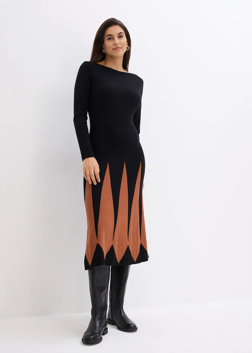 Strickkleid im Rautendesign