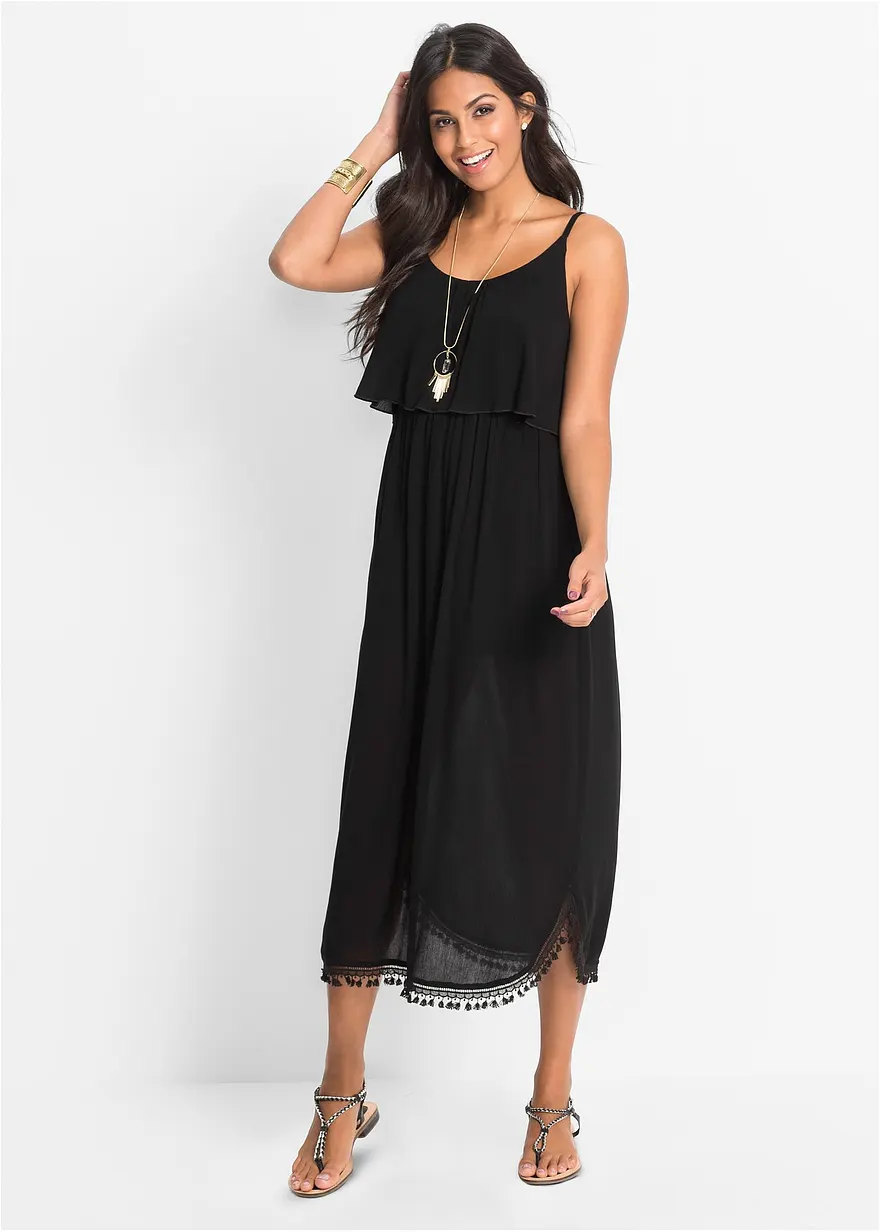 Maxikleid aus strukturiertem Crinkle