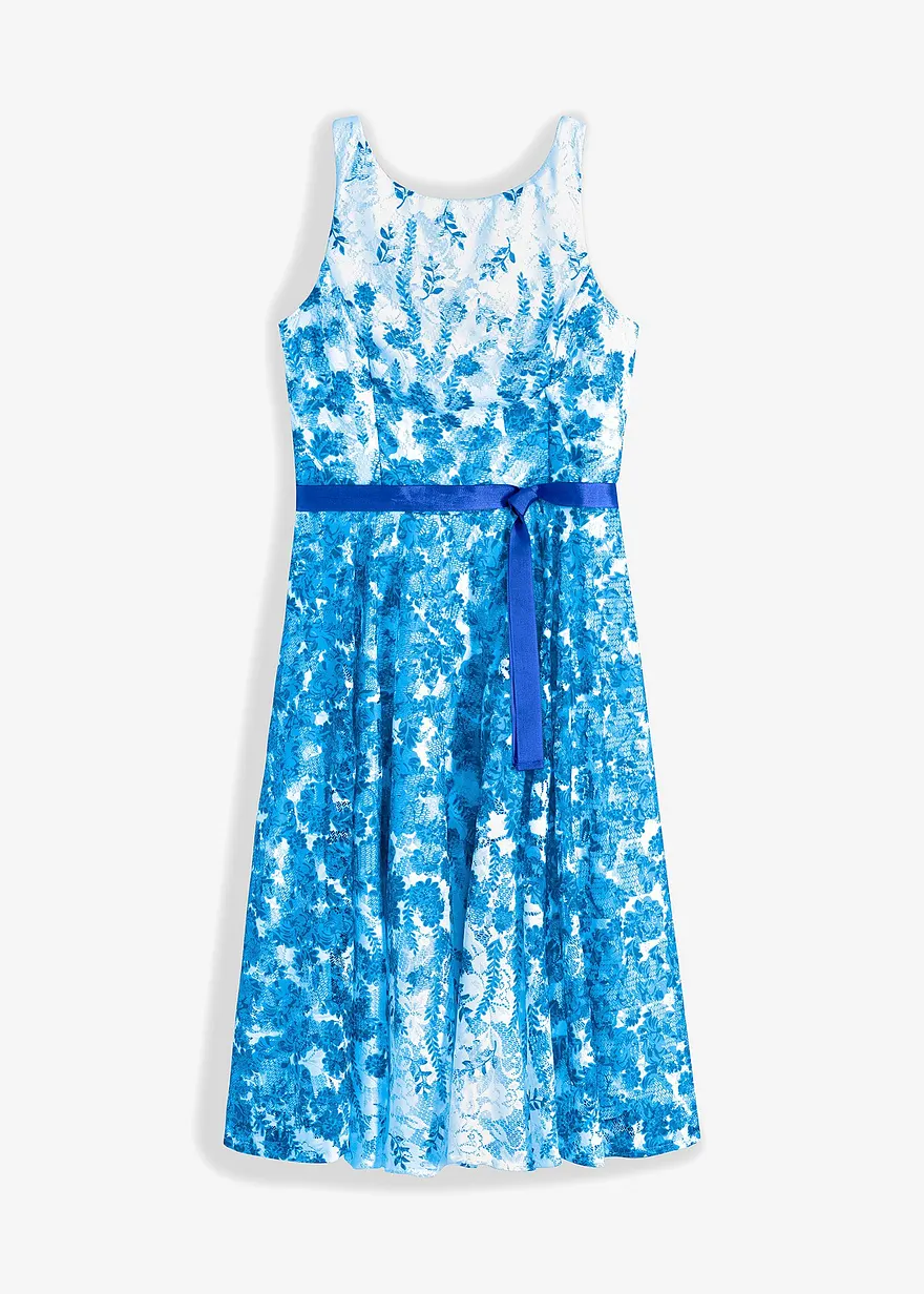 Spitzenkleid mit Satin-Band