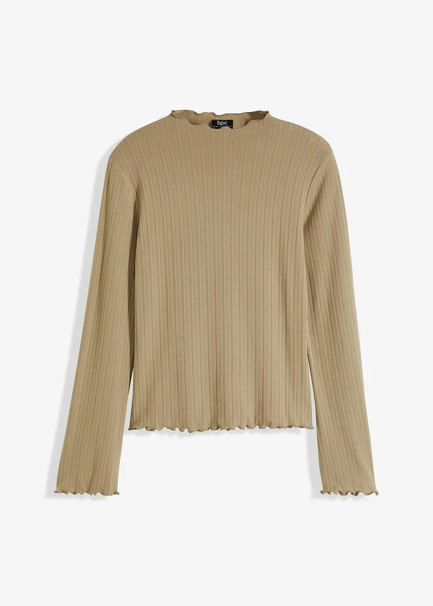 Geripptes Langarmshirt