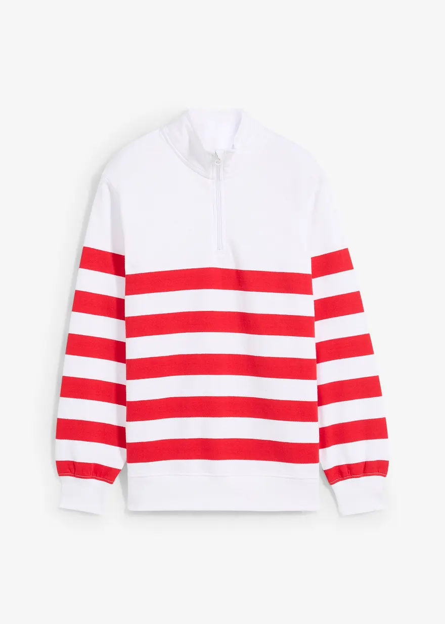Sweatshirt mit Stehkragen aus reiner Baumwolle