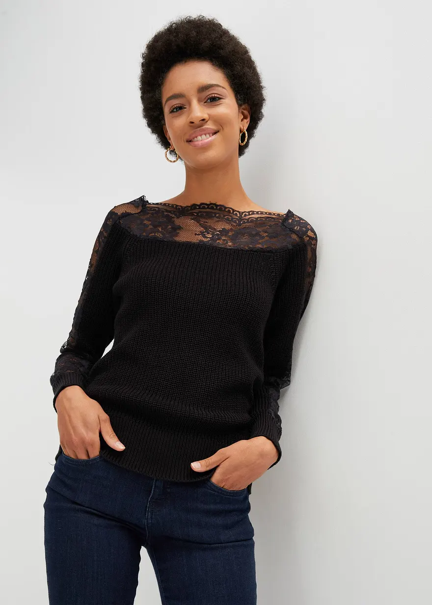 Pullover mit Spitze