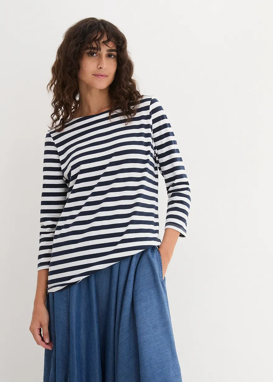 Shirt mit U-Boot-Ausschnitt
