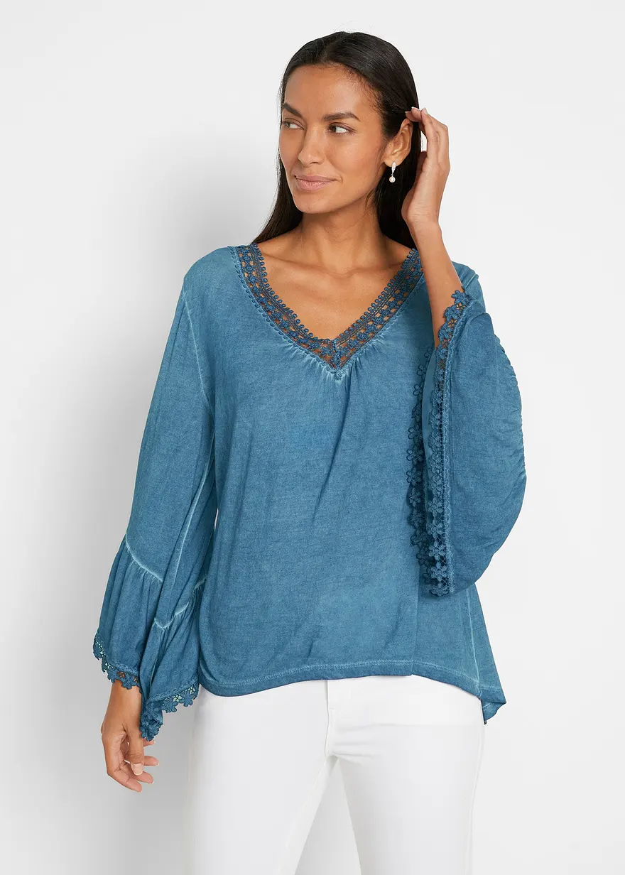 Shirt-Tunika mit Spitze