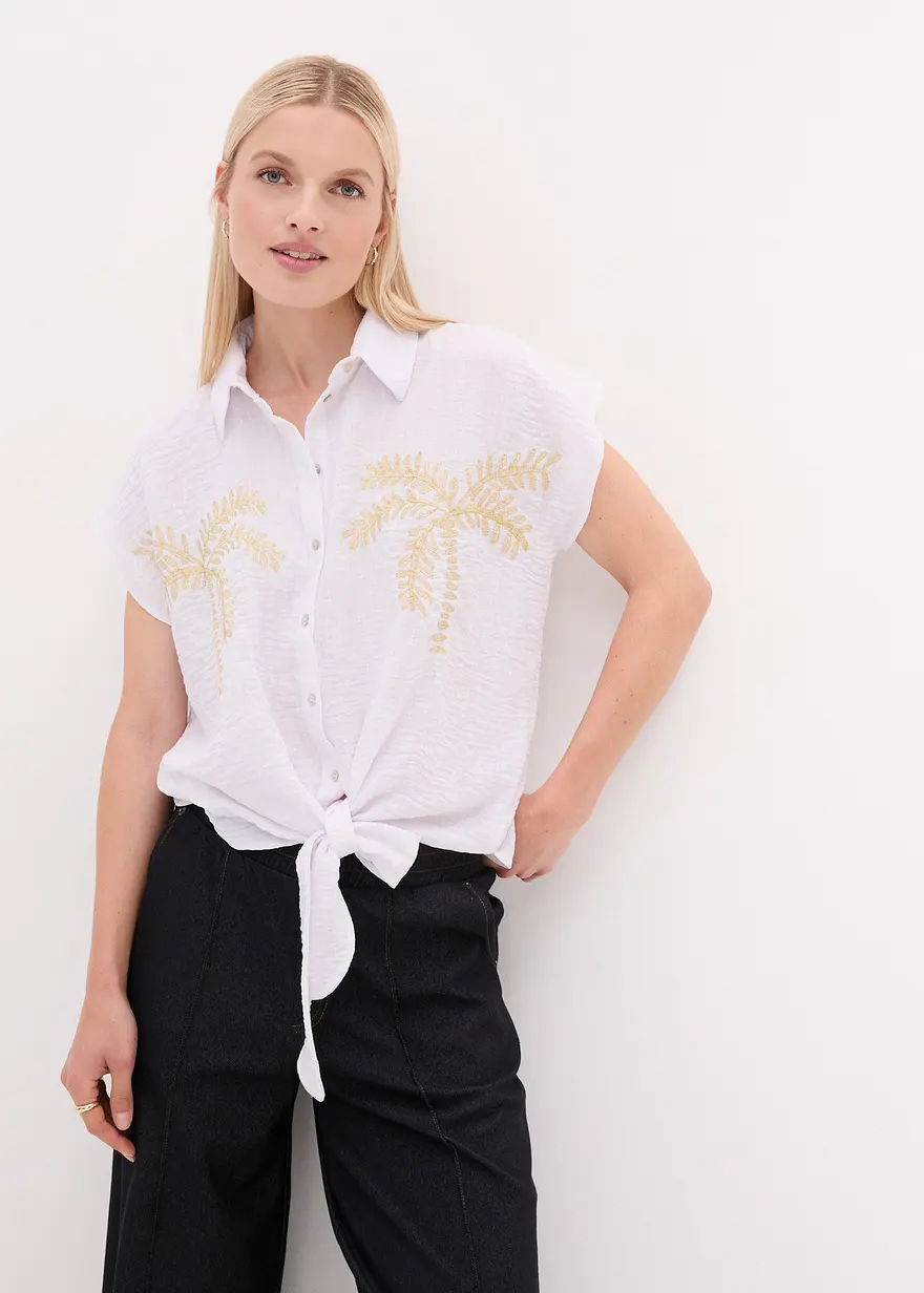 Bluse mit Stickerei