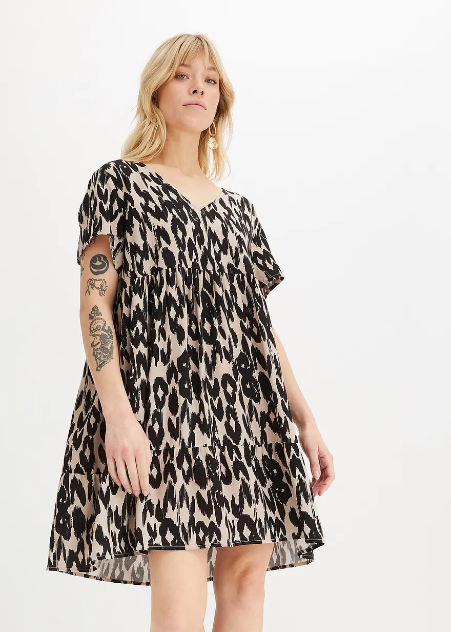 Tunika-Kleid aus fließender Viskose