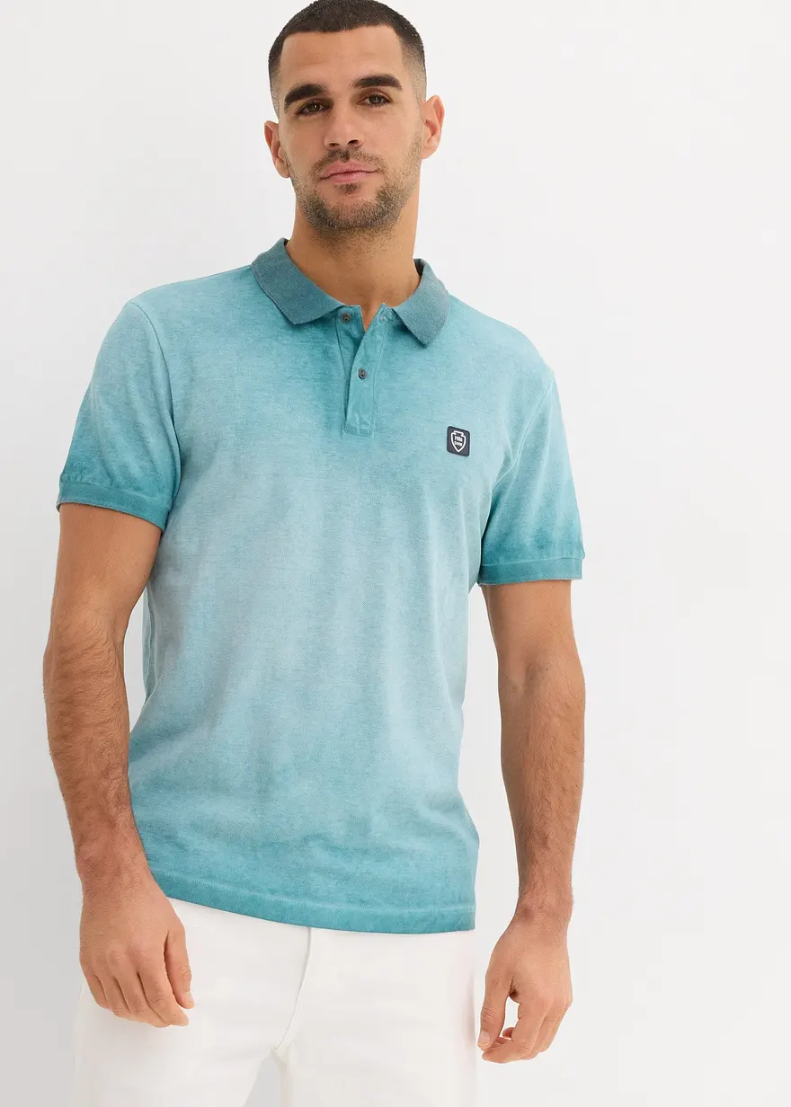 Piquè-Poloshirt in gewaschener Optik