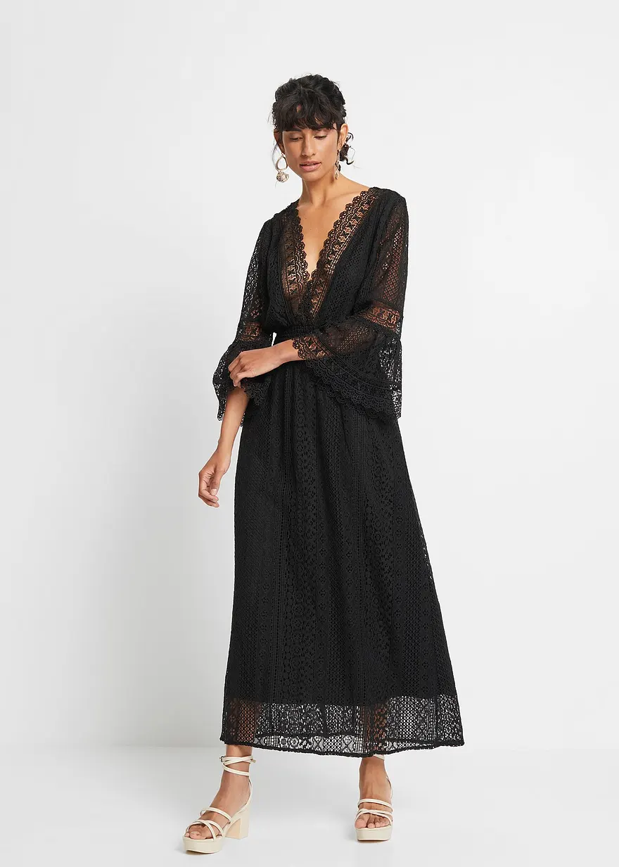 Maxikleid in Crochet-Optik