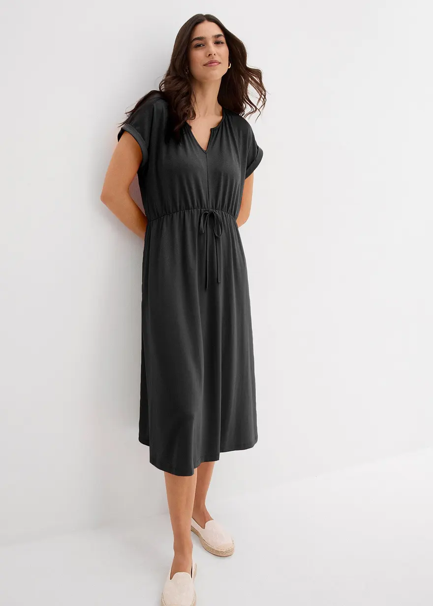 Jersey Kleid aus fließendem Viskose-Mix