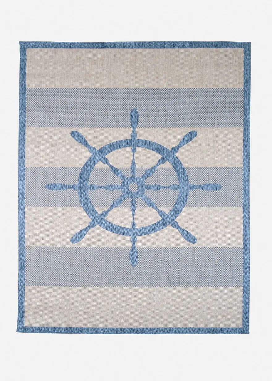 In-und Outdoor Teppich mit Steuerrad Motiv