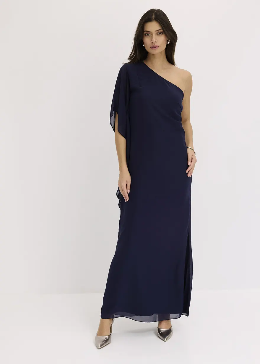 One-Shoulder-Kleid aus feinem Chiffon