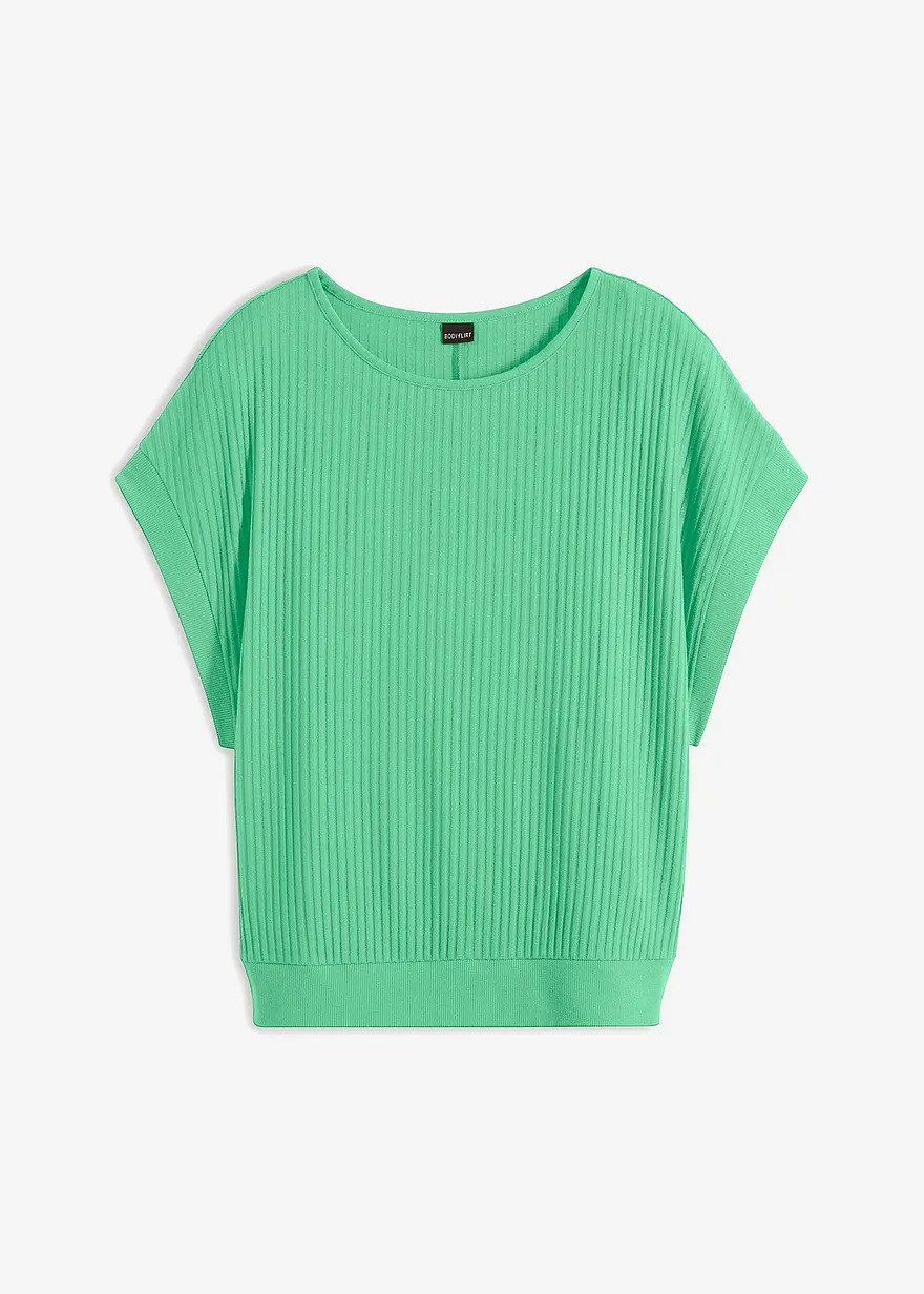 Rippshirt mit Fledermausärmeln