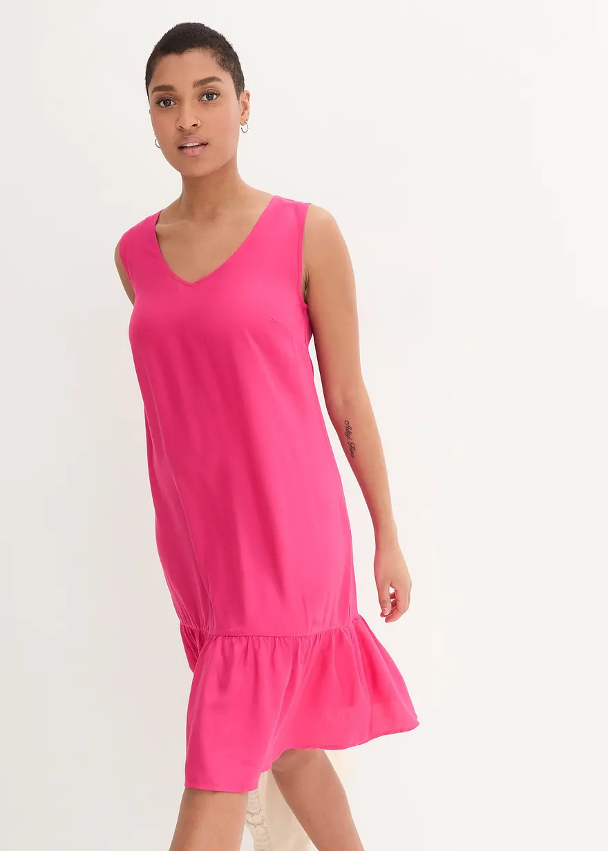 Kurzes Kleid aus fließender Viskose