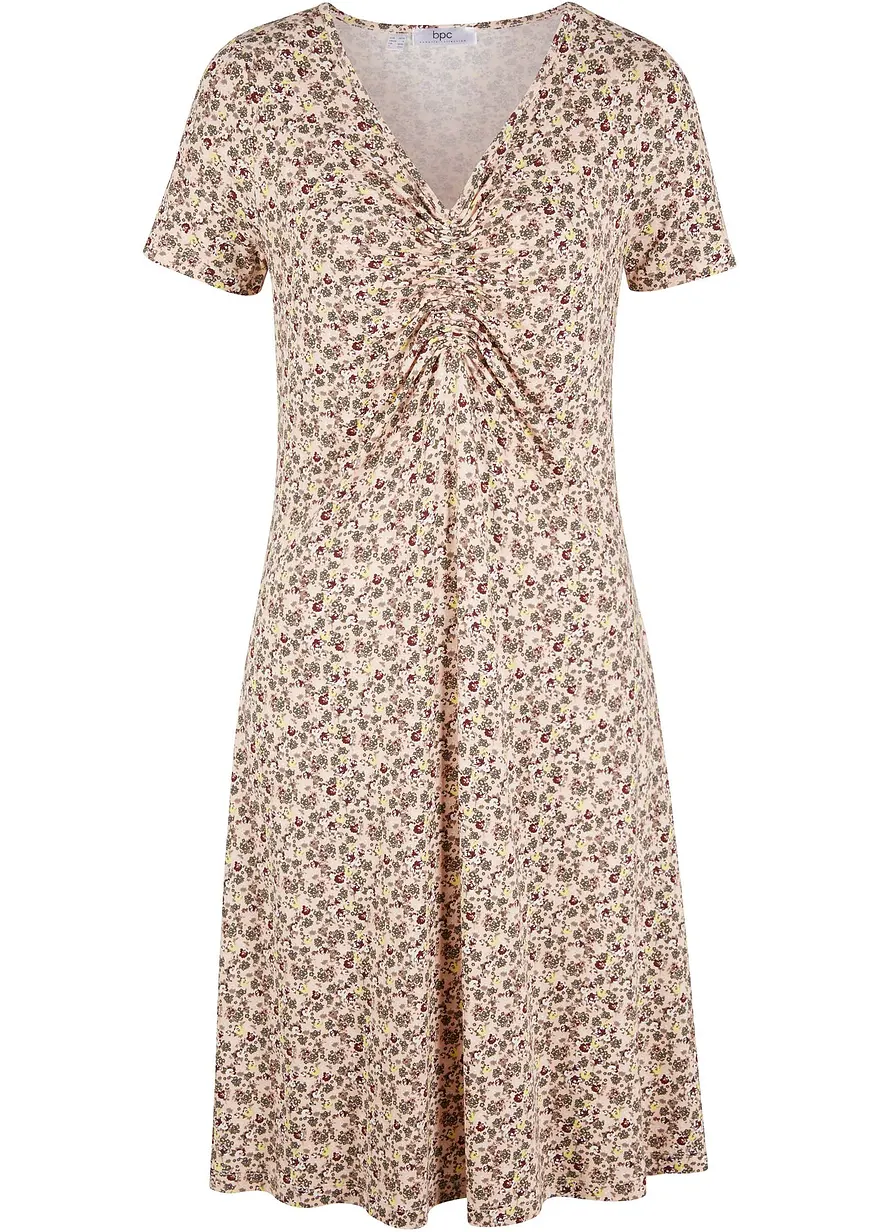 Knieumspielendes Jerseykleid aus Viskose-Mix