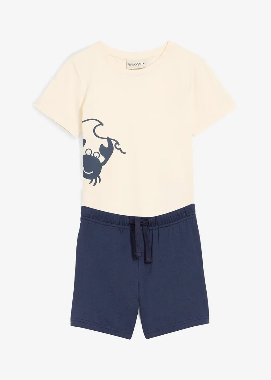 T-Shirt und kurze Jersey-Shorts (2-tlg.Set) aus Bio-Baumwolle