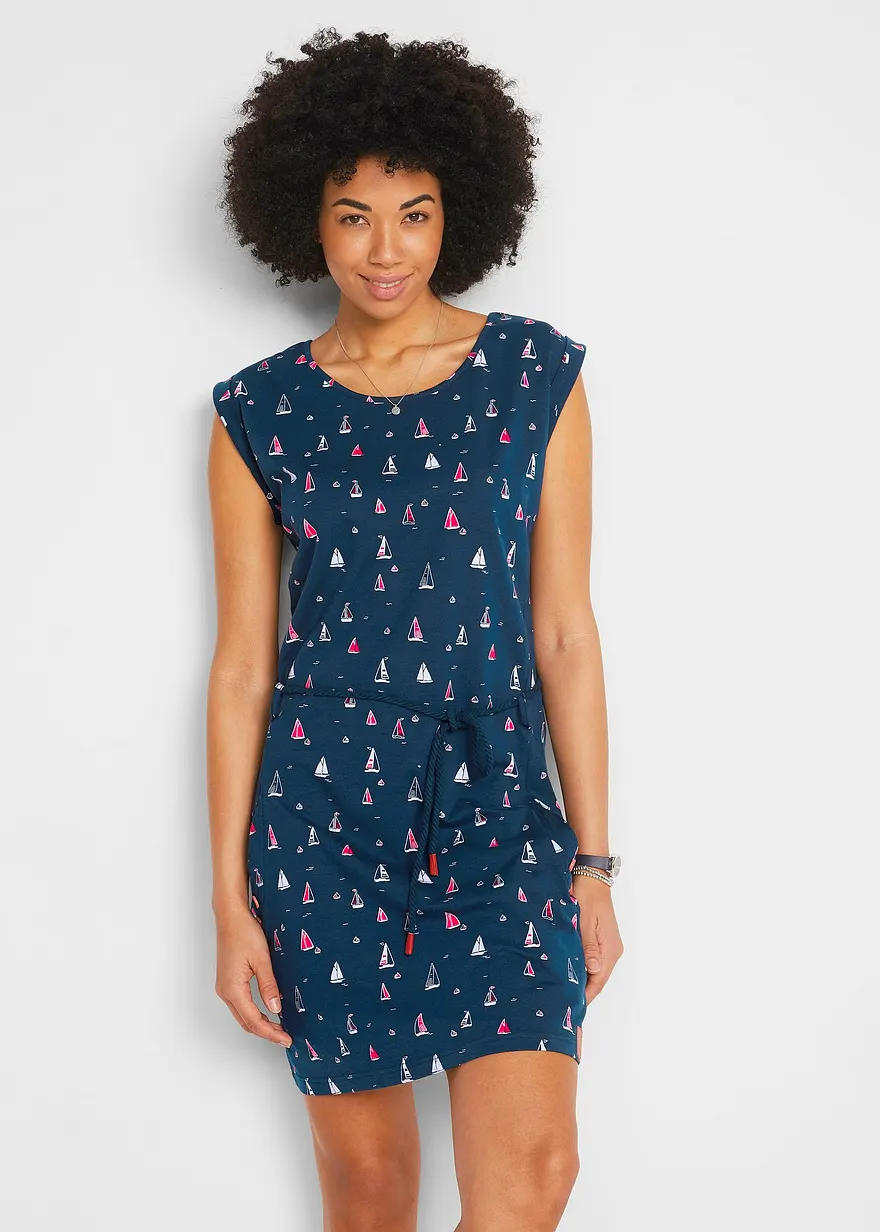 Shirtkleid mit Flügelärmeln und Druck