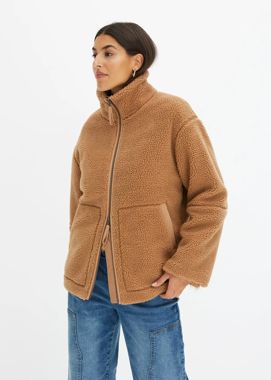Gefütterte Teddy-Fleece Jacke