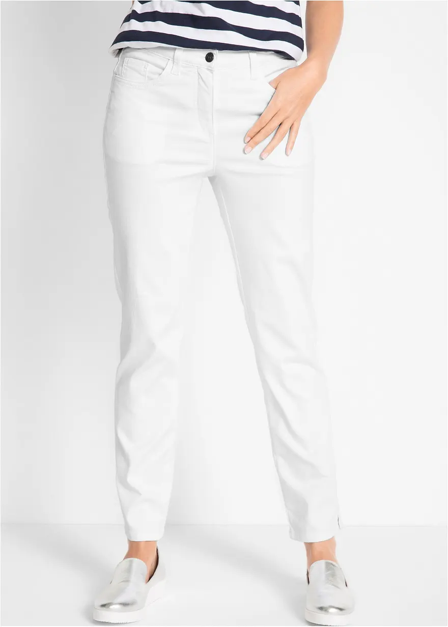 Stretchhose mit geradem Bein, Mid Waist