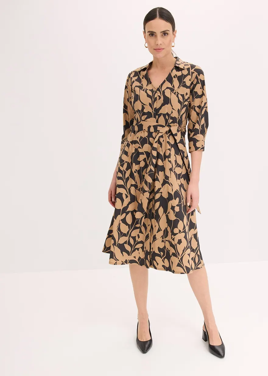 Hemdblusenkleid mit floralem Druck