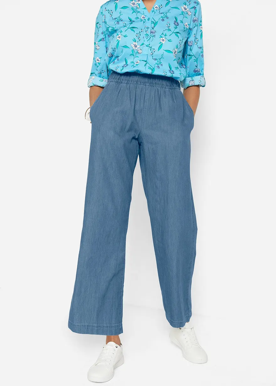 Wide-Leg-Jeans, High Waist, Bequembund
