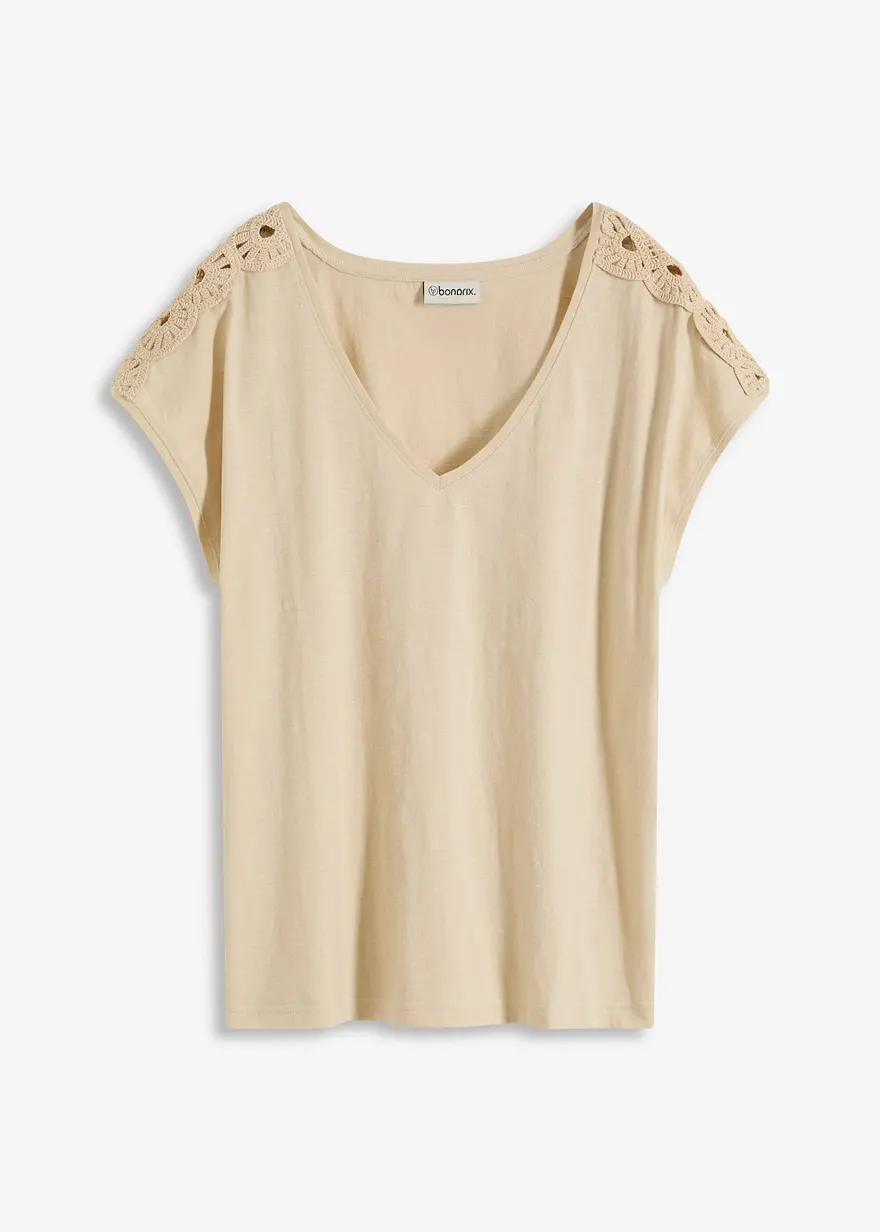 Shirt mit Häkeleinsätzen