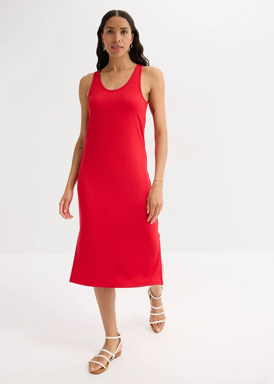 Midikleid aus weicher Rippe