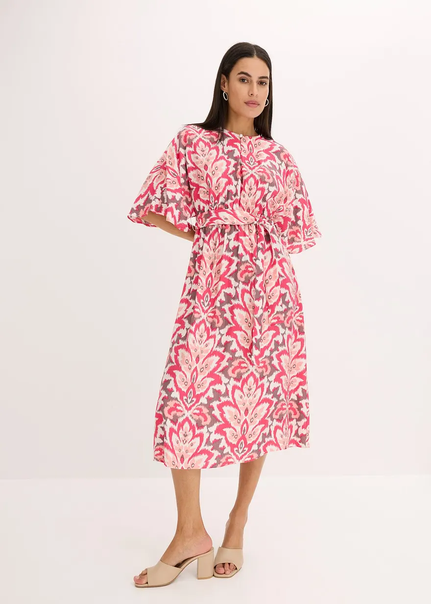 bedrucktes Midikleid aus Viskose-Mix