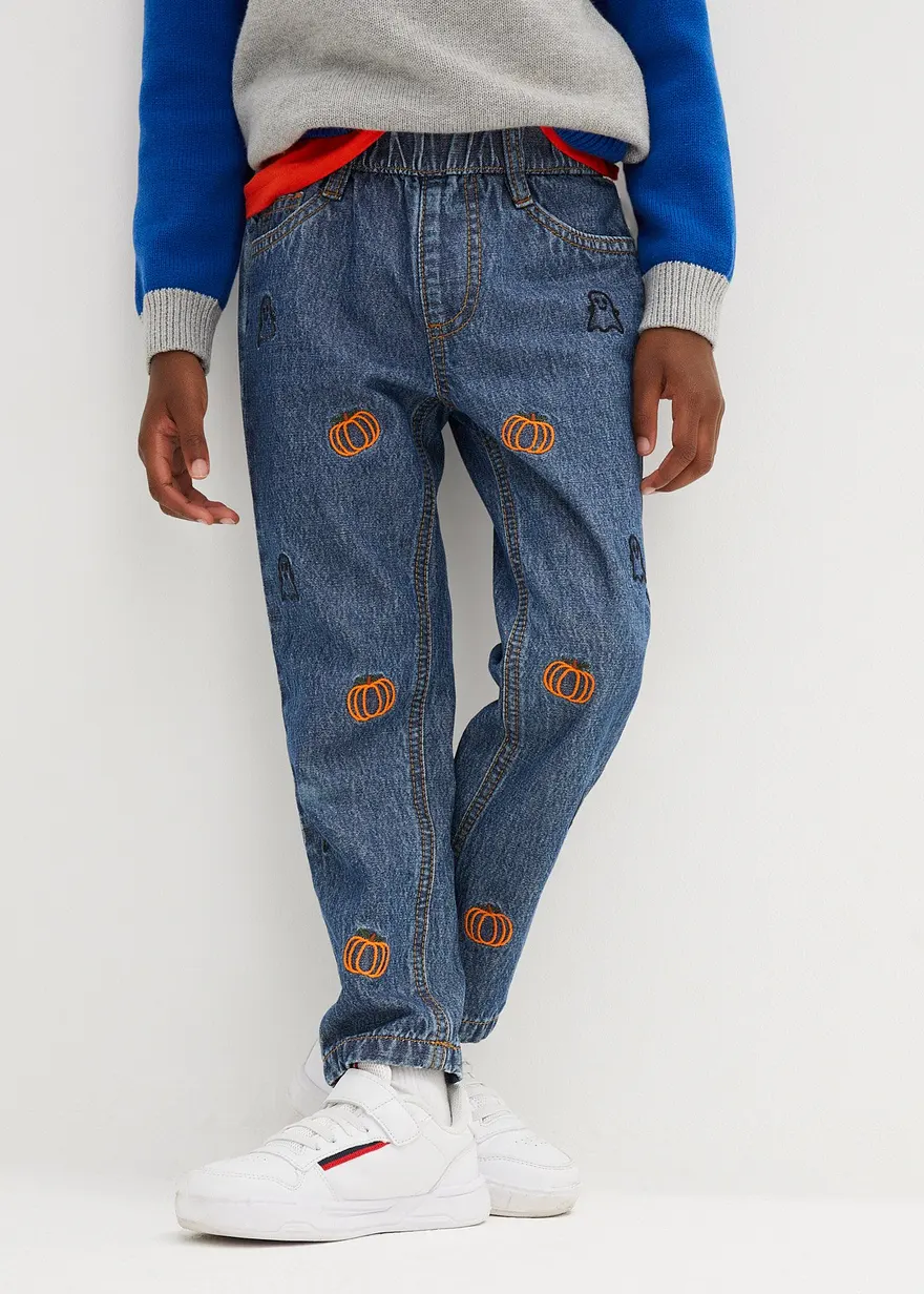 Jeans mit Stickerei, Regular Fit